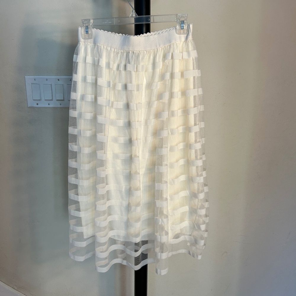 Semi-sheer Overlay Fully Lined Lightweight Skirt